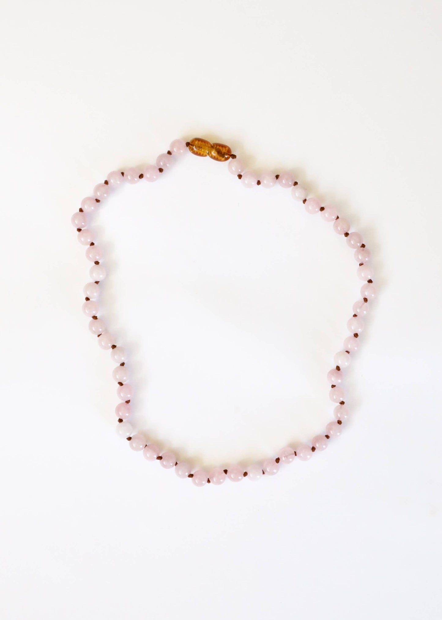 CanyonLeaf - Pure Gemstone + Pink Rose Quartz || Beaded Necklace: 13"