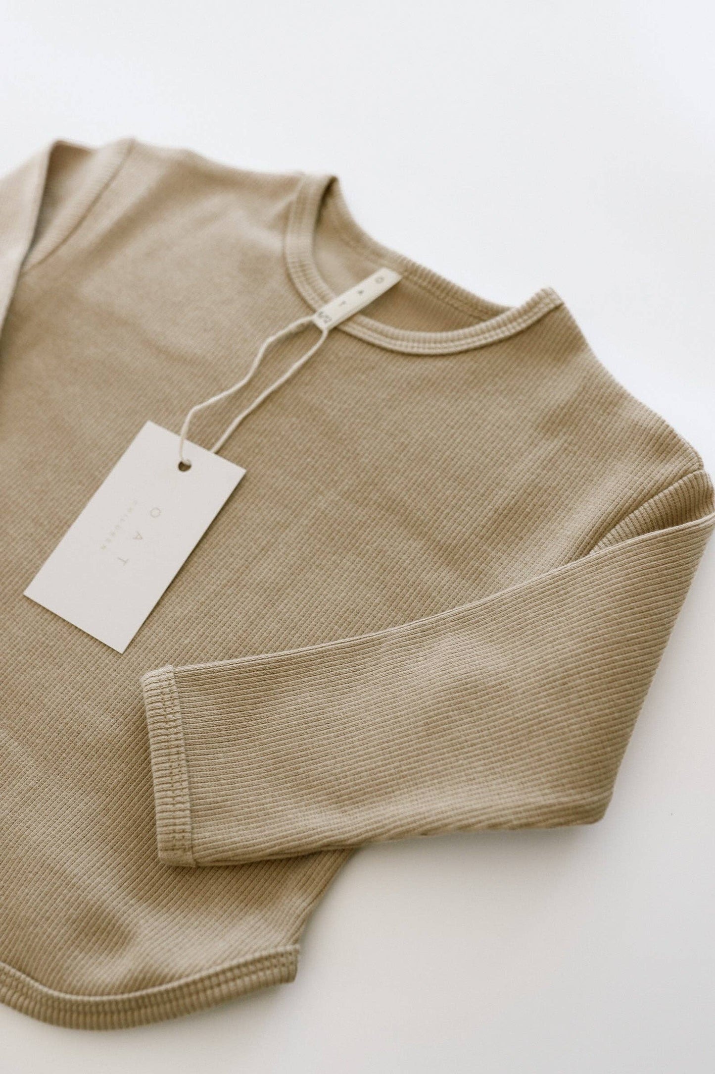 Essential Cotton Ribbed Long Sleeve ‘Wheat’