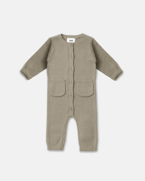 Long Sleeve Ribber Jumpsuit - Olive