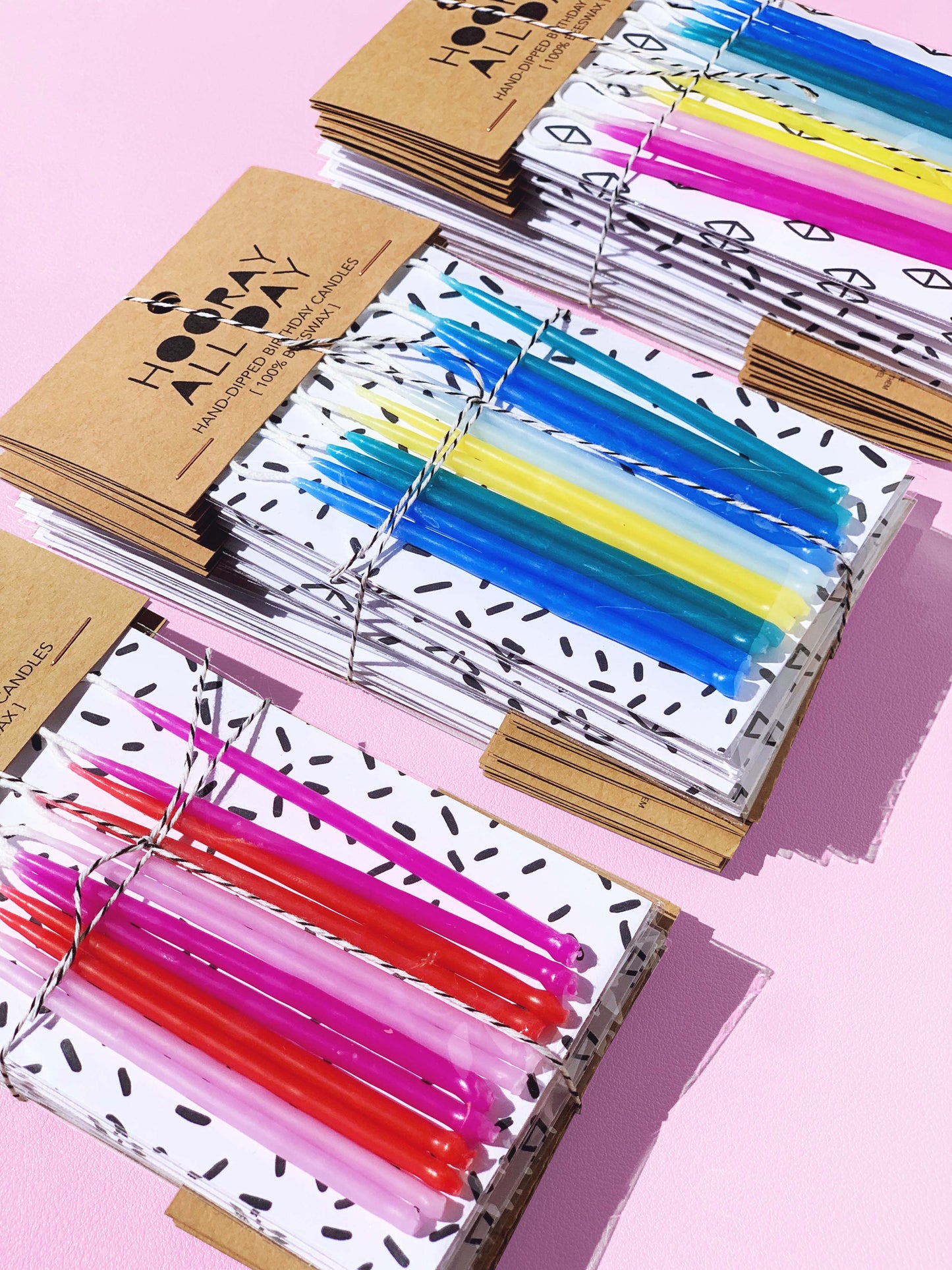 Hooray All Day - Colorful Hand-Dipped Beeswax Birthday Candles: Rainbow