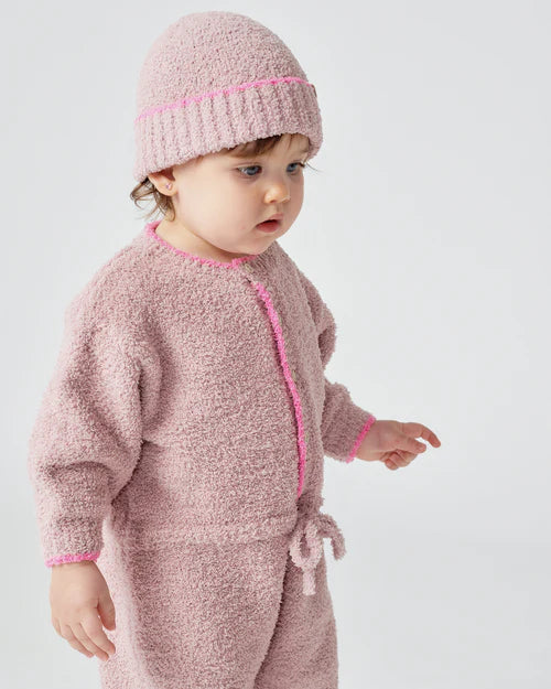 Fuzzy Beanie - Ash Rose