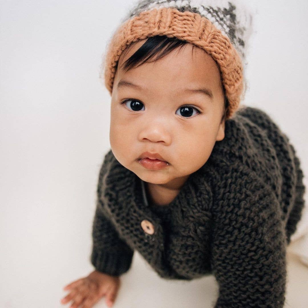 Loden Garter Stitch Cardigan Sweater