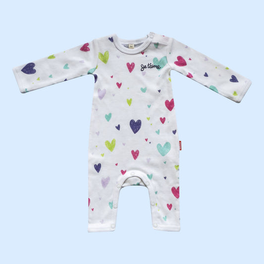 Organic Heart Baby Romper
