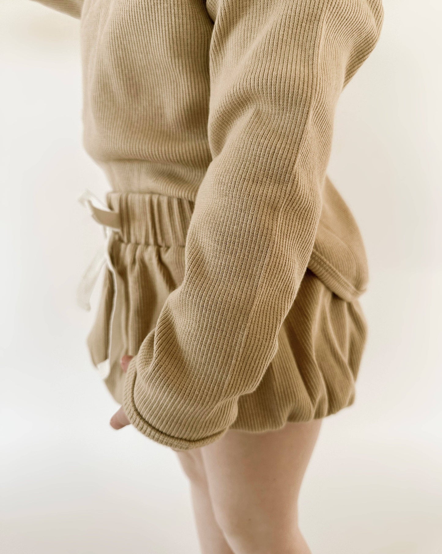 Essential Cotton Ribbed Long Sleeve ‘Wheat’