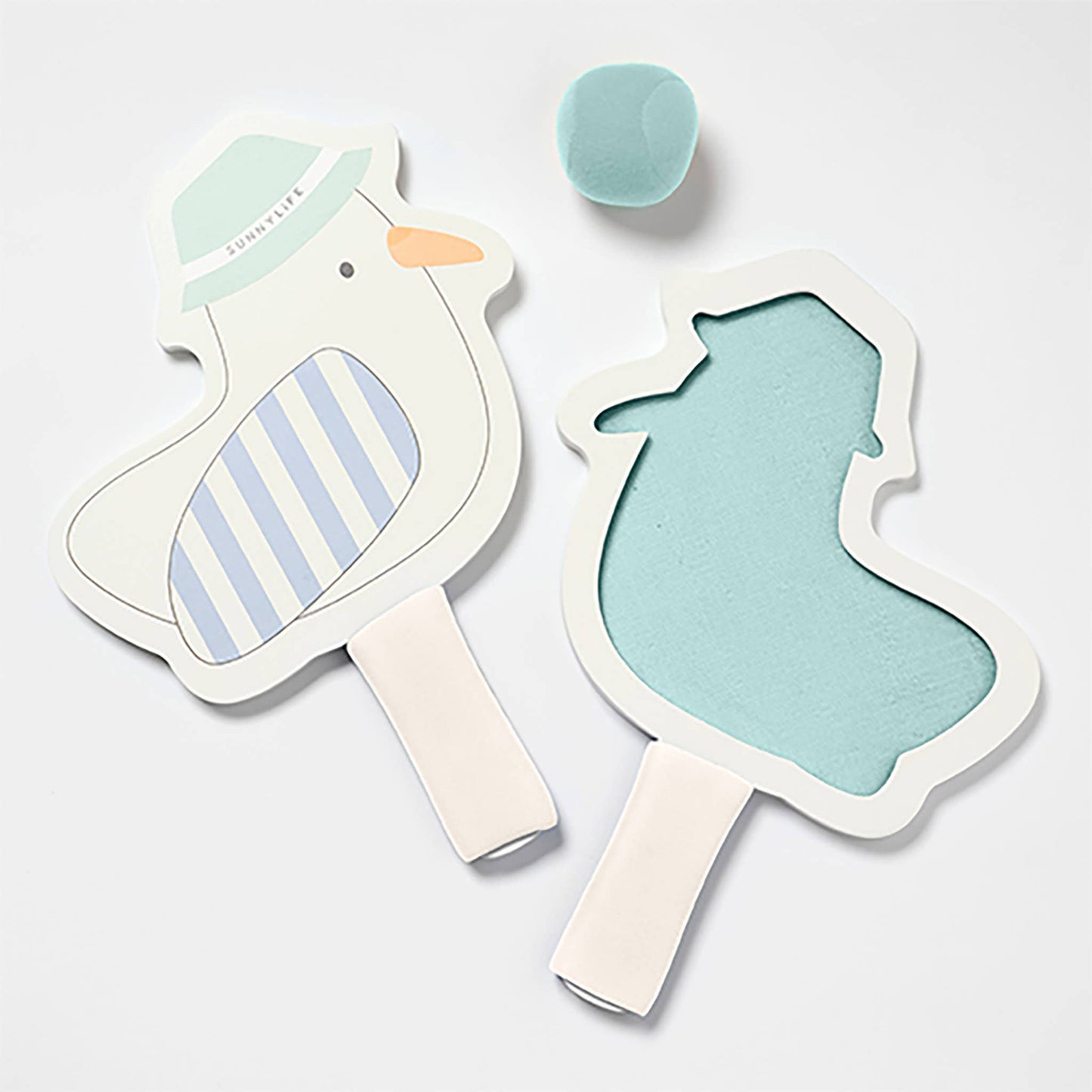 Kids Velcro Beach Bats Sid the Seagull Blue Stripe