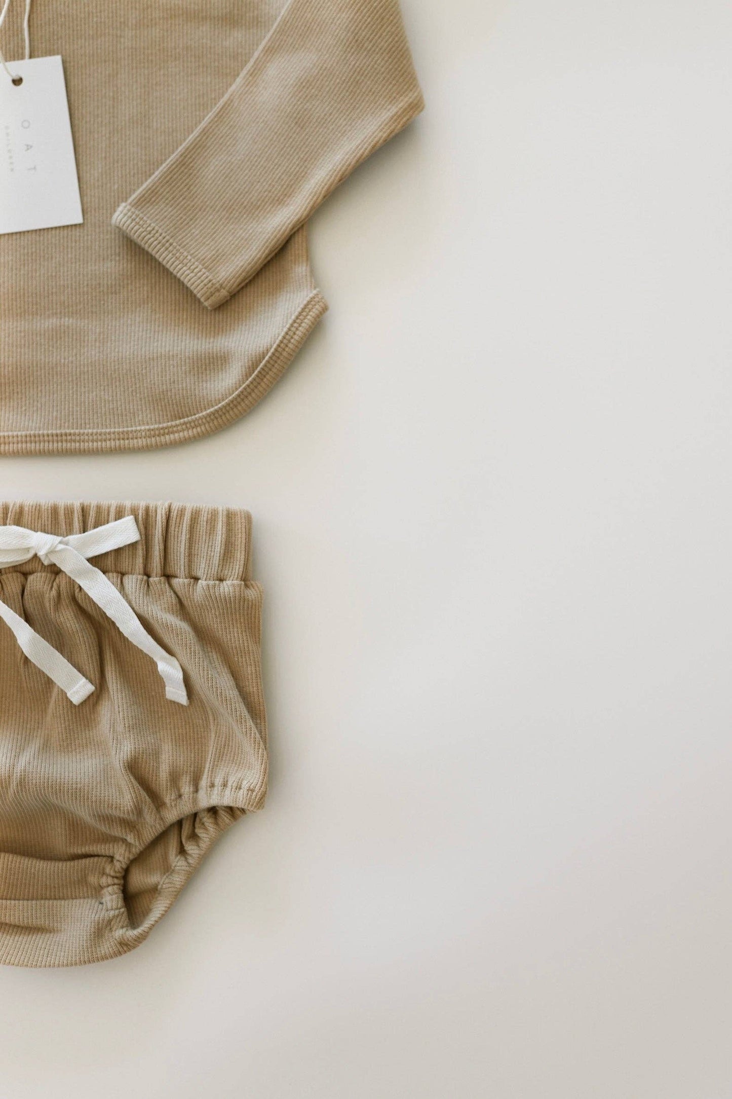 Essential Cotton Ribbed Long Sleeve ‘Wheat’