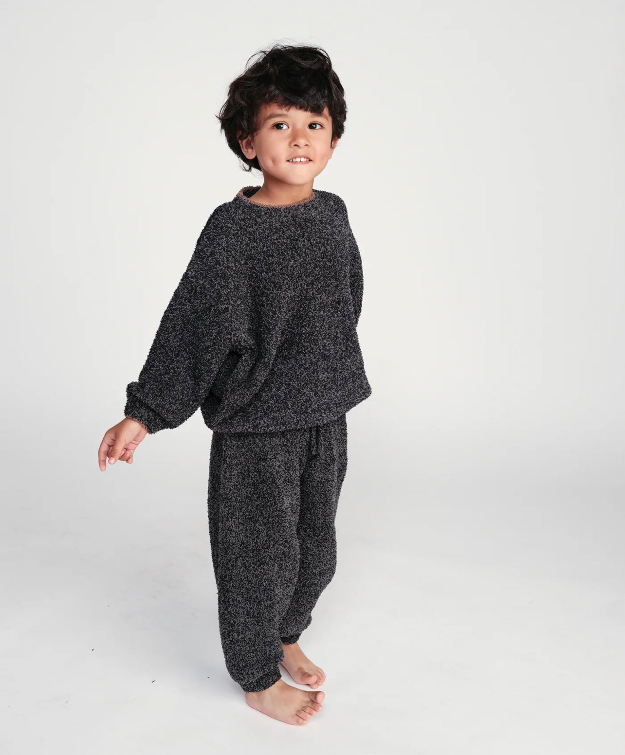 Fuzzy Lounge Pants - Black Melange