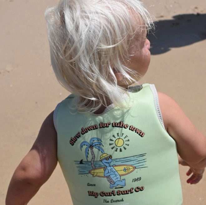 Kids Swim Vest || Shred Turtle Aqua