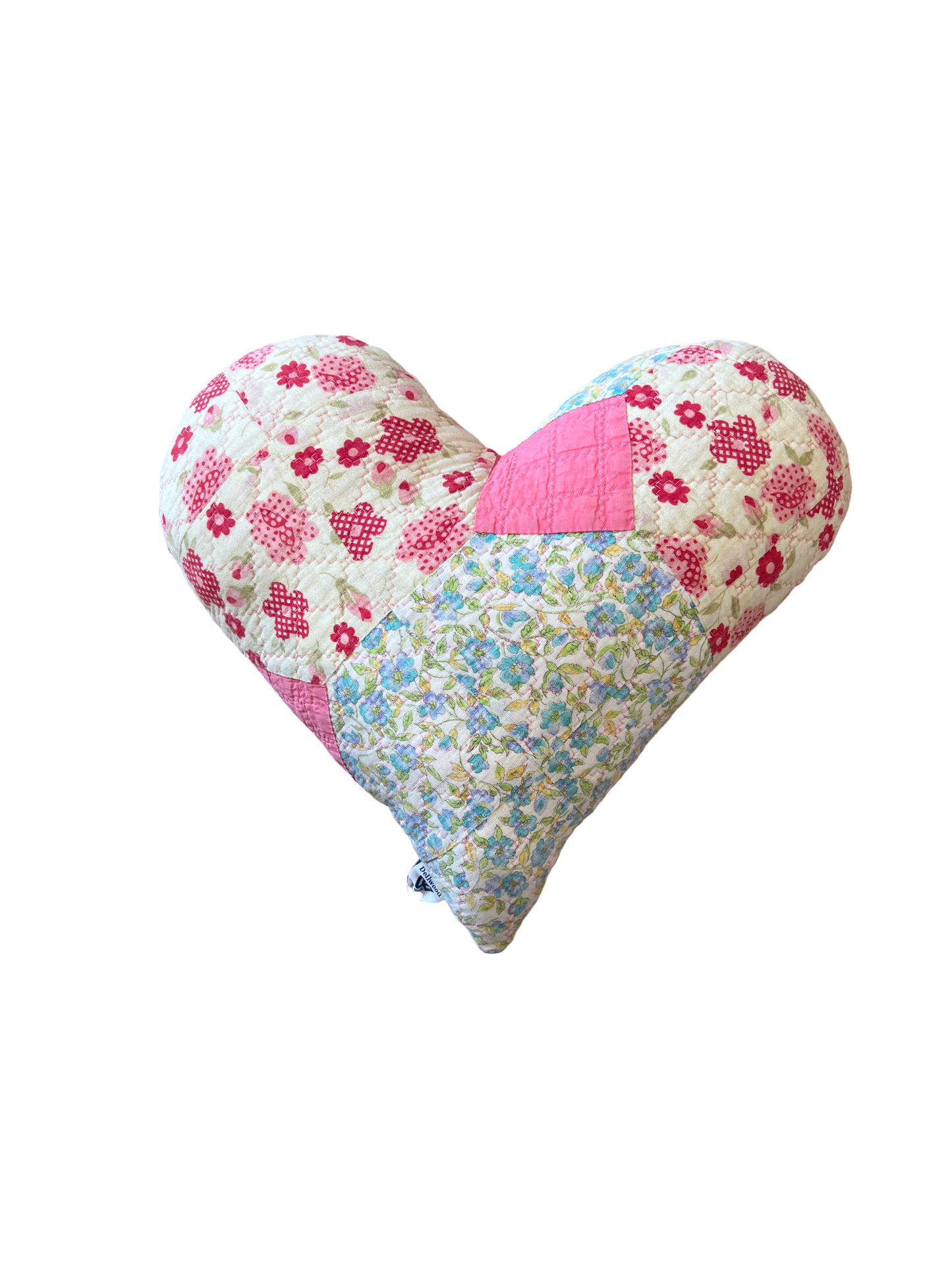 Vintage Quilt Heart Pillow