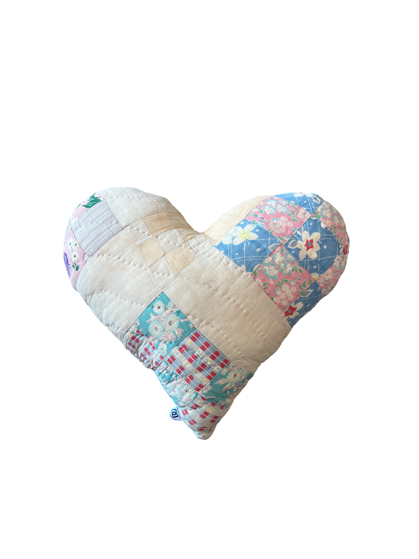 Vintage Quilted Heart Pillow
