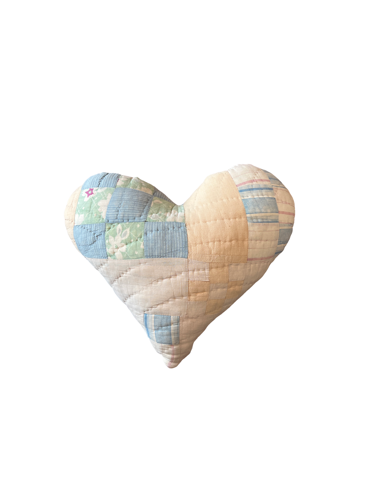 Vintage Quilted Heart Pillow