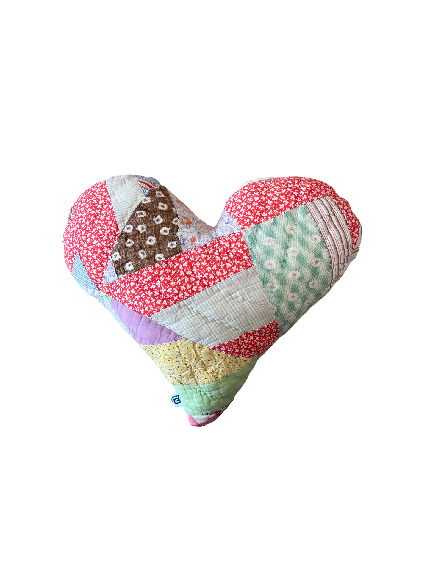 Vintage Quilted Heart Pillow