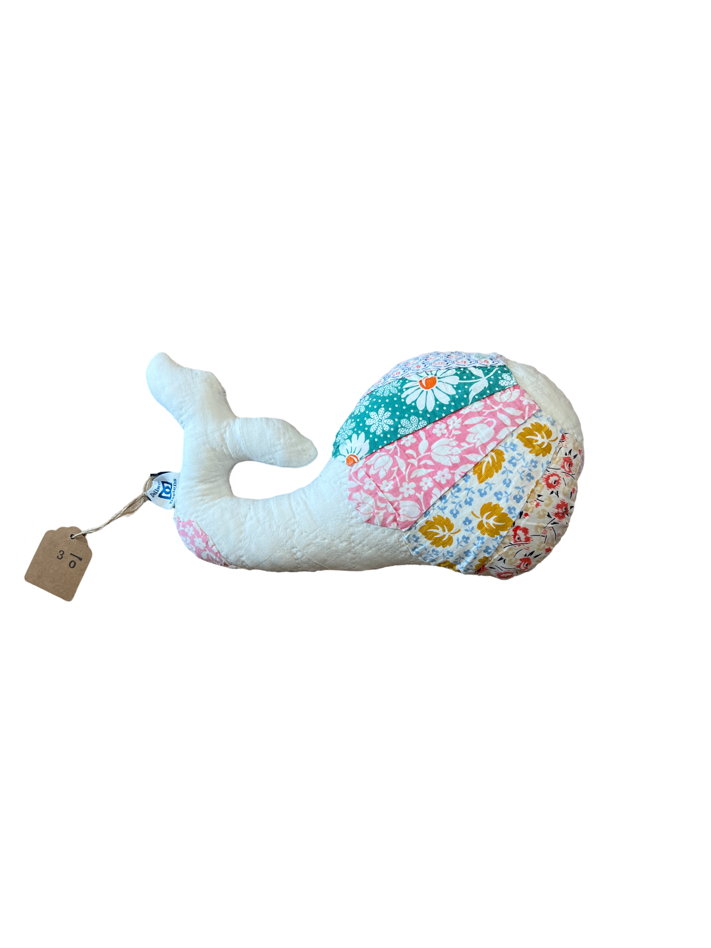 Vintage Quilted Stuffed Whale