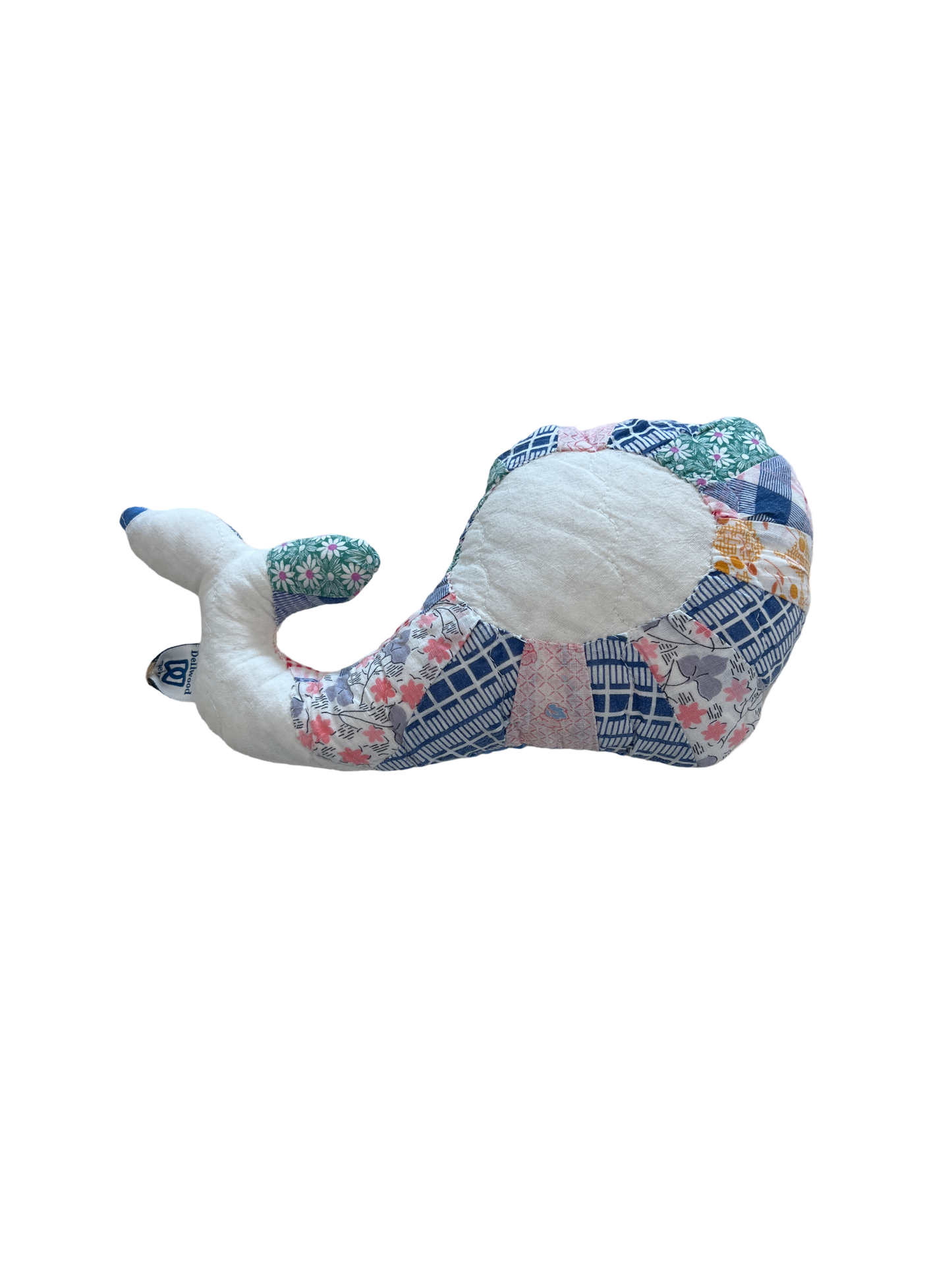 Vintage Quilted Stuffed Whale