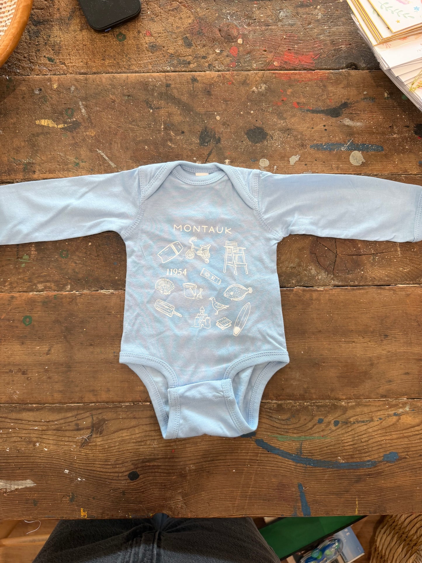 Montauk Doodle Onesie - Blue