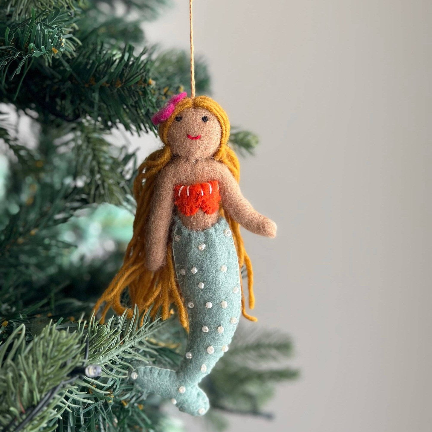 Felt Ornament - Blond Mermaid: Pink