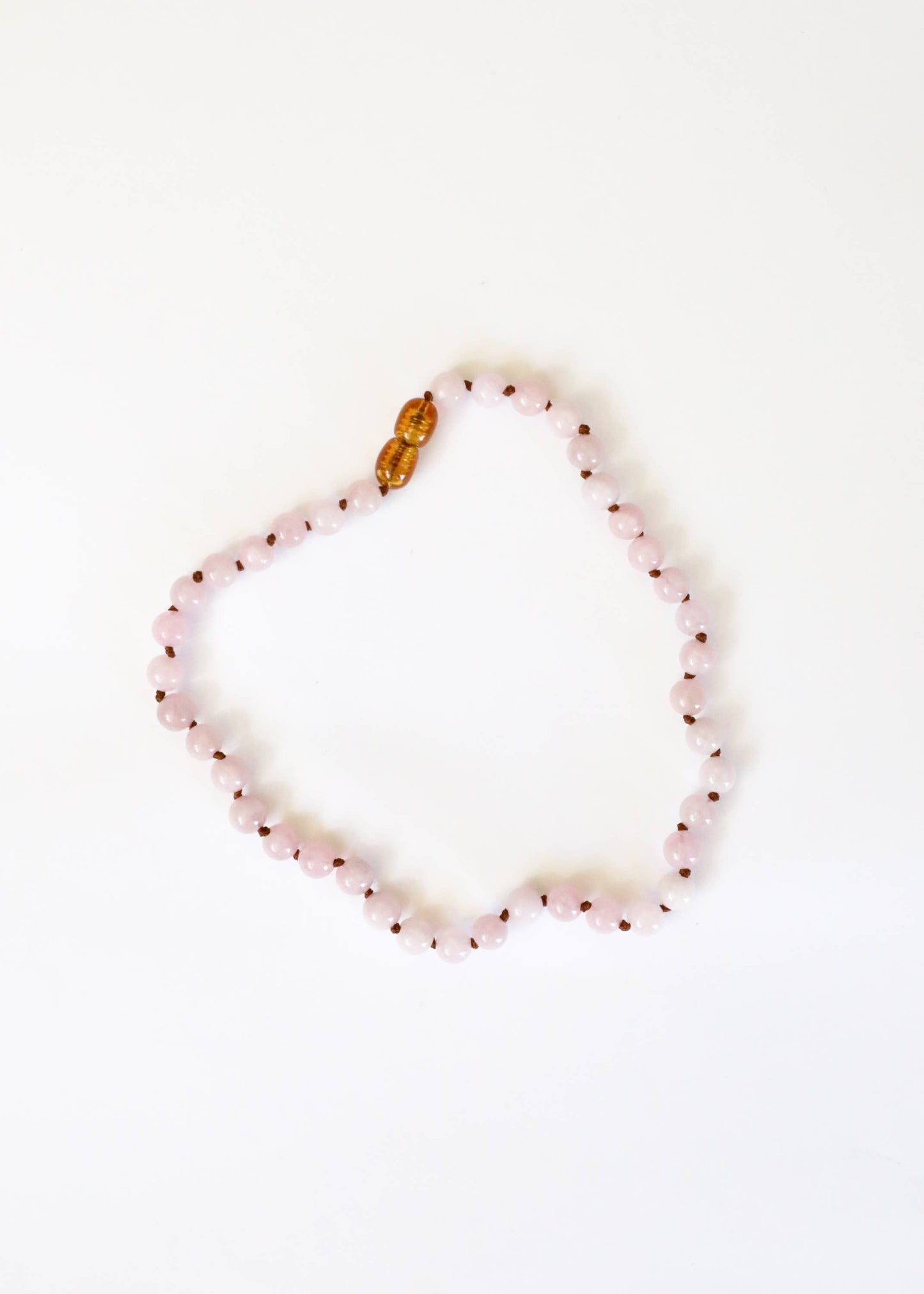 CanyonLeaf - Pure Gemstone + Pink Rose Quartz || Beaded Necklace: 13"