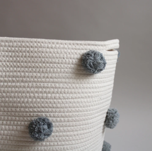 Winter Blue Pom Basket