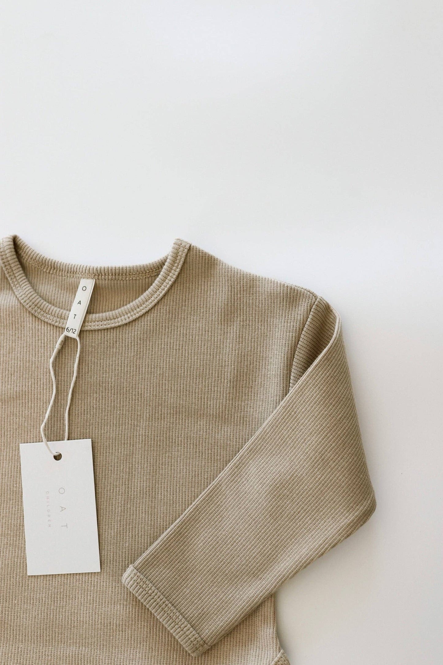 Essential Cotton Ribbed Long Sleeve ‘Wheat’