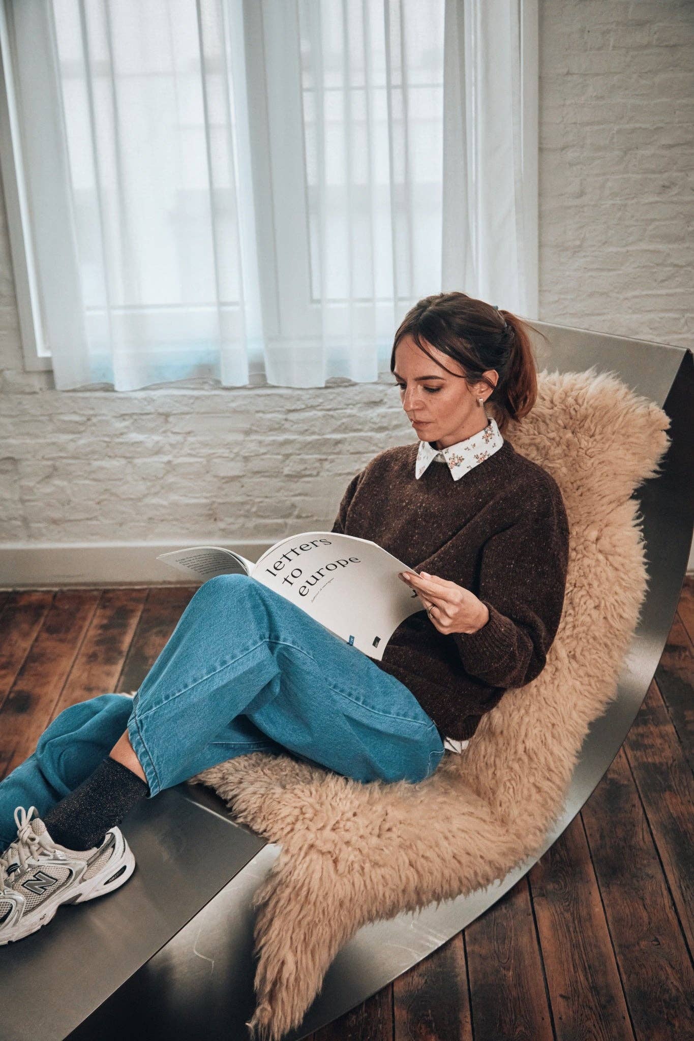 Adult Wool Sweater Speckled Chocolate