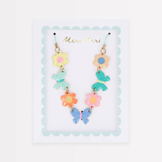 Meri Meri - Butterflies & Flowers Enamel Charm Necklace