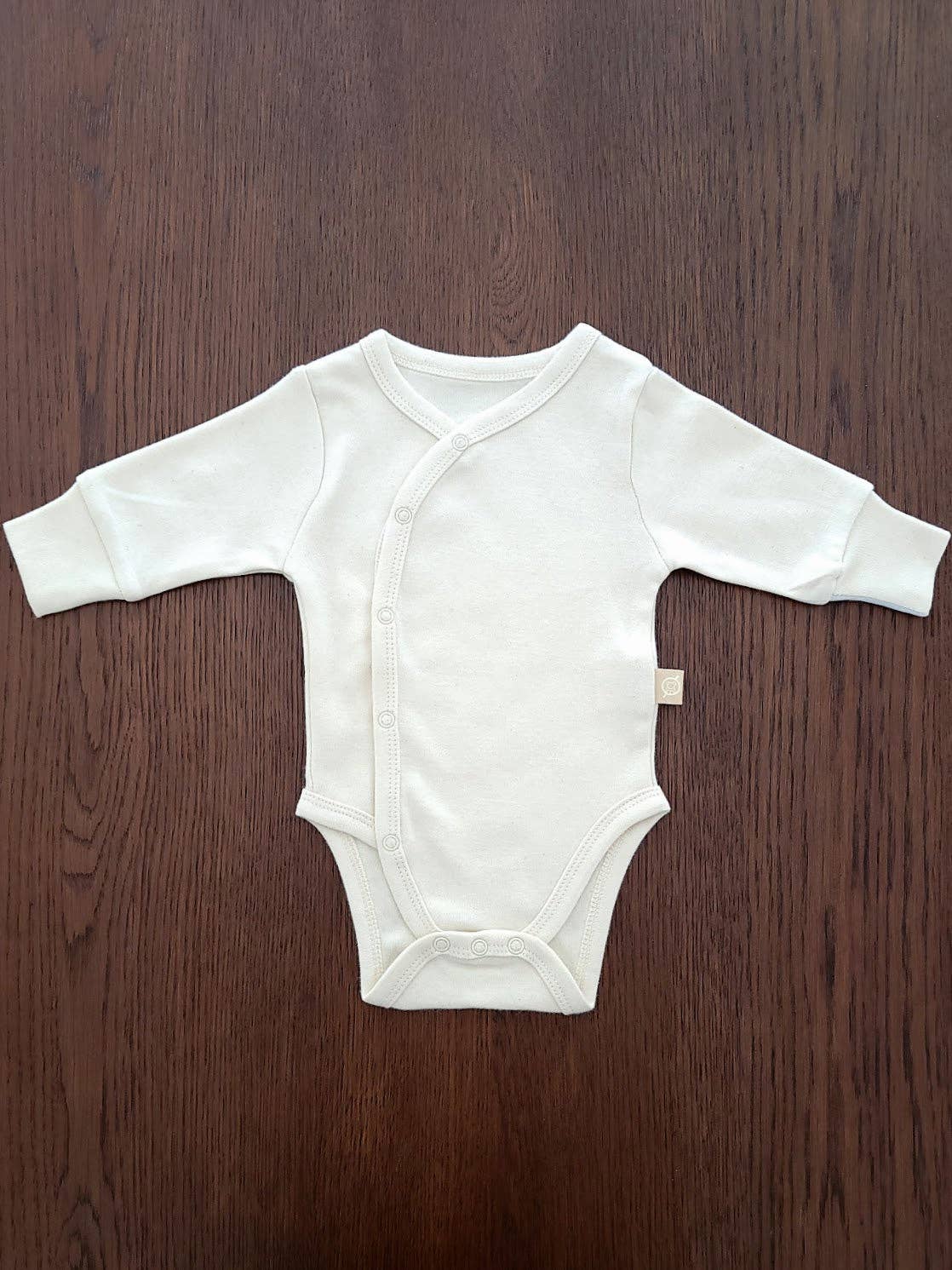 Long Sleeve Kimono Baby Bodysuit: Undyed