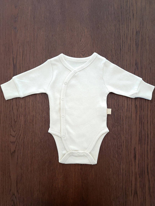 Long Sleeve Kimono Baby Bodysuit: Undyed