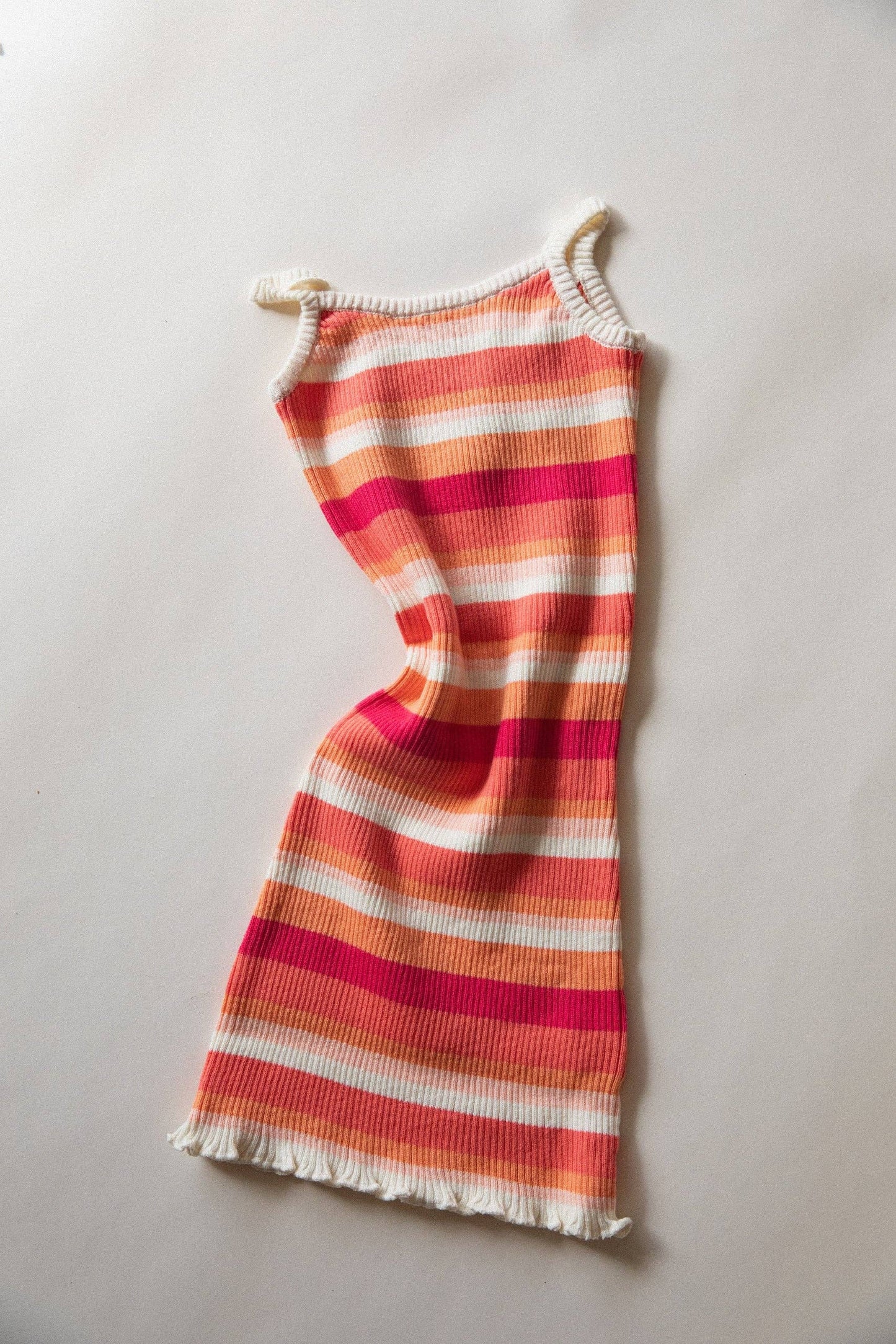 Ribbed Knit Dress | Pink Stripes