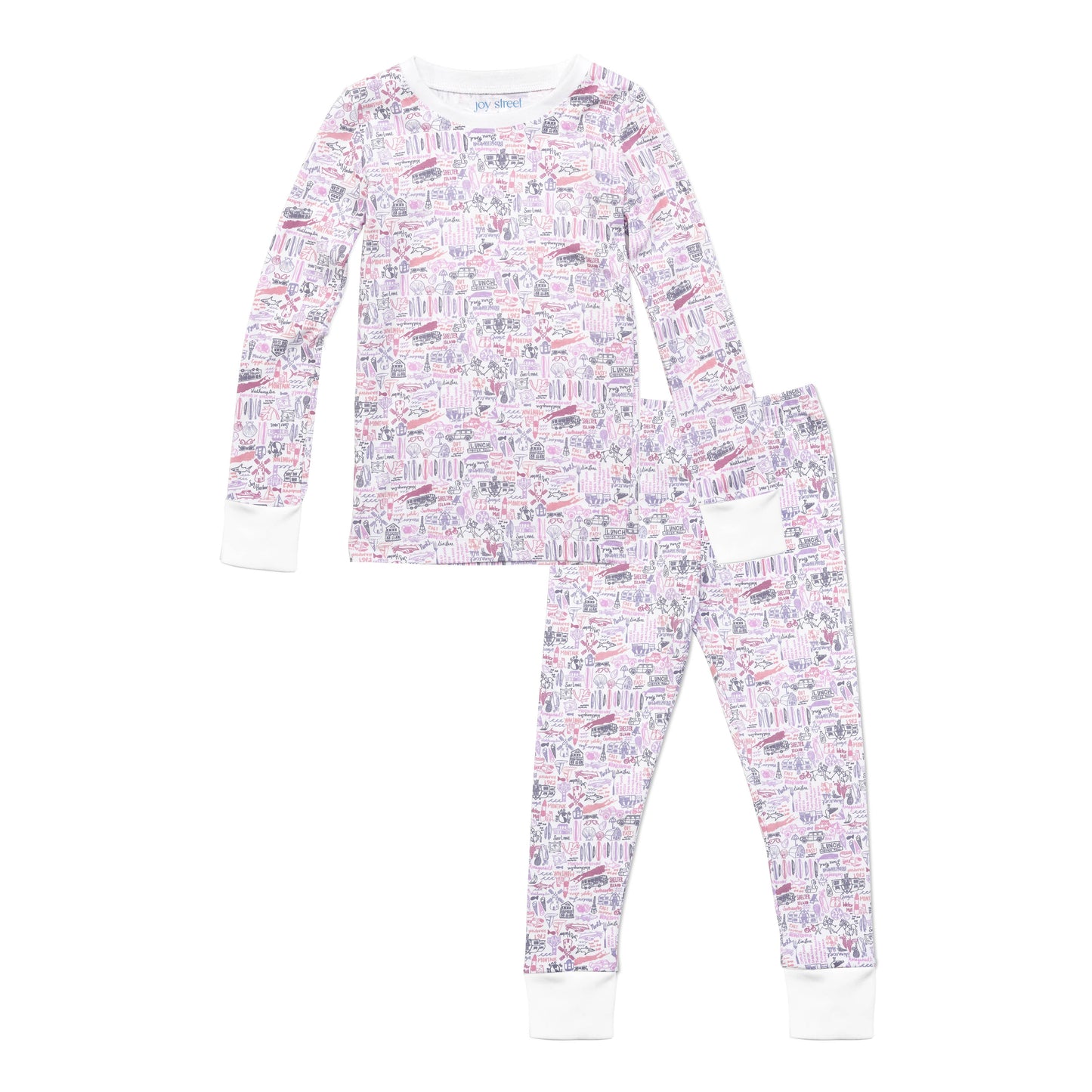 Hamptons Two Piece Kids Pajamas: Sunset Pink