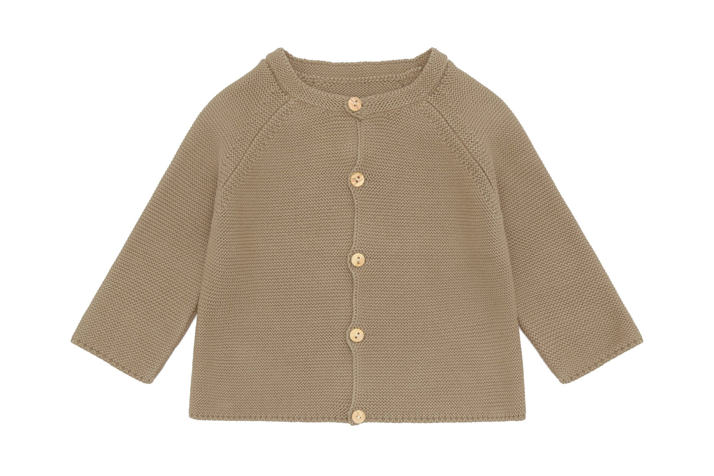 Organic Knit Cardigan: Beige