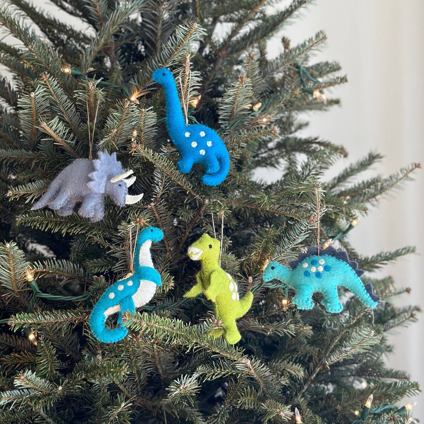 Felt Dinosaur Ornament: Triceratops