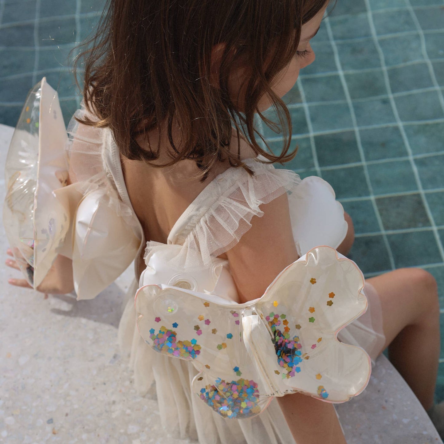 Sunnylife - Kids Inflatable Arm Bands Cotton Candy Glitter
