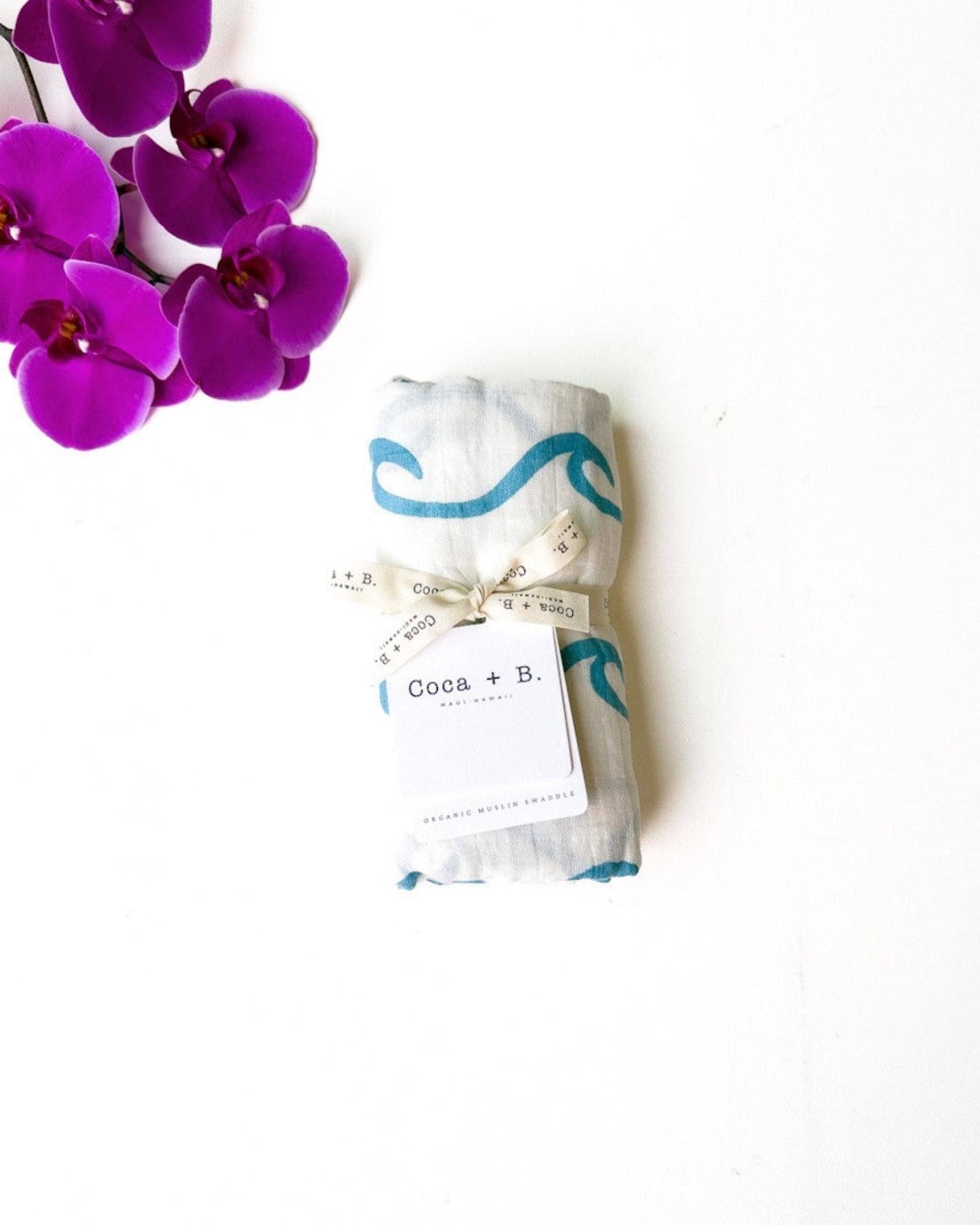 Endless Wave Print Organic Baby Swaddle