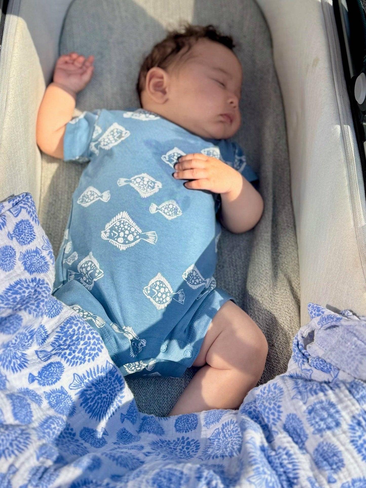 Baby Romper - Flounder | Indigo