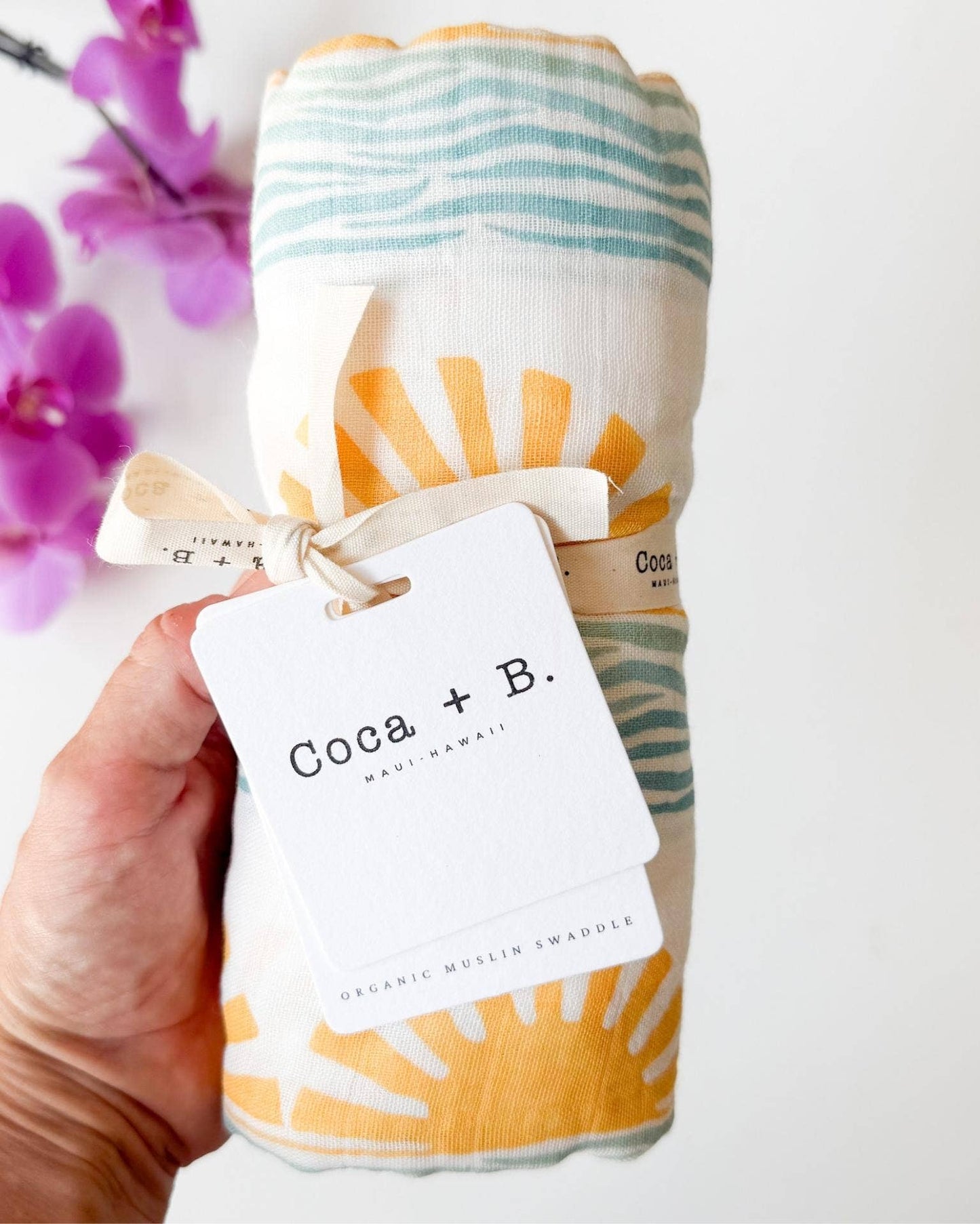 Sun + Wave Organic Baby Swaddle