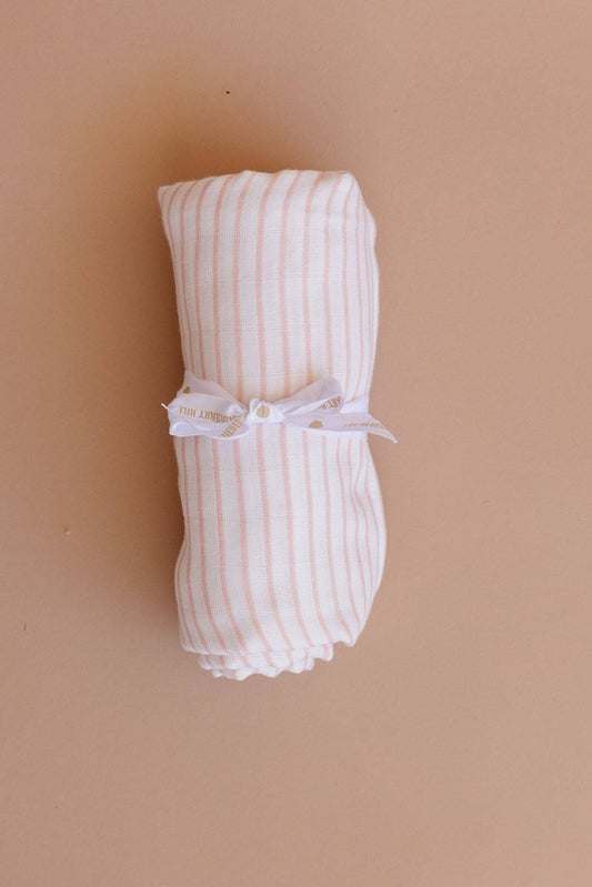 Pink Stripe Organic Muslin Swaddle