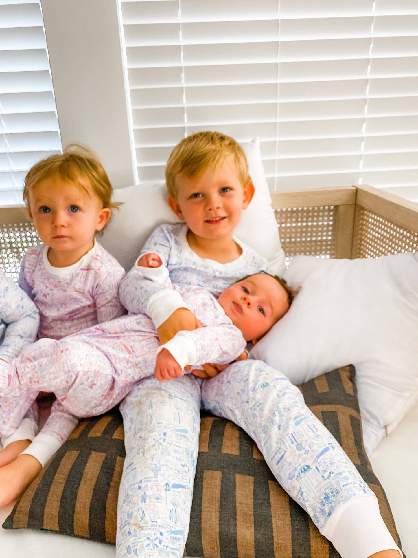 Hamptons Two Piece Kids Pajamas: Sunset Pink