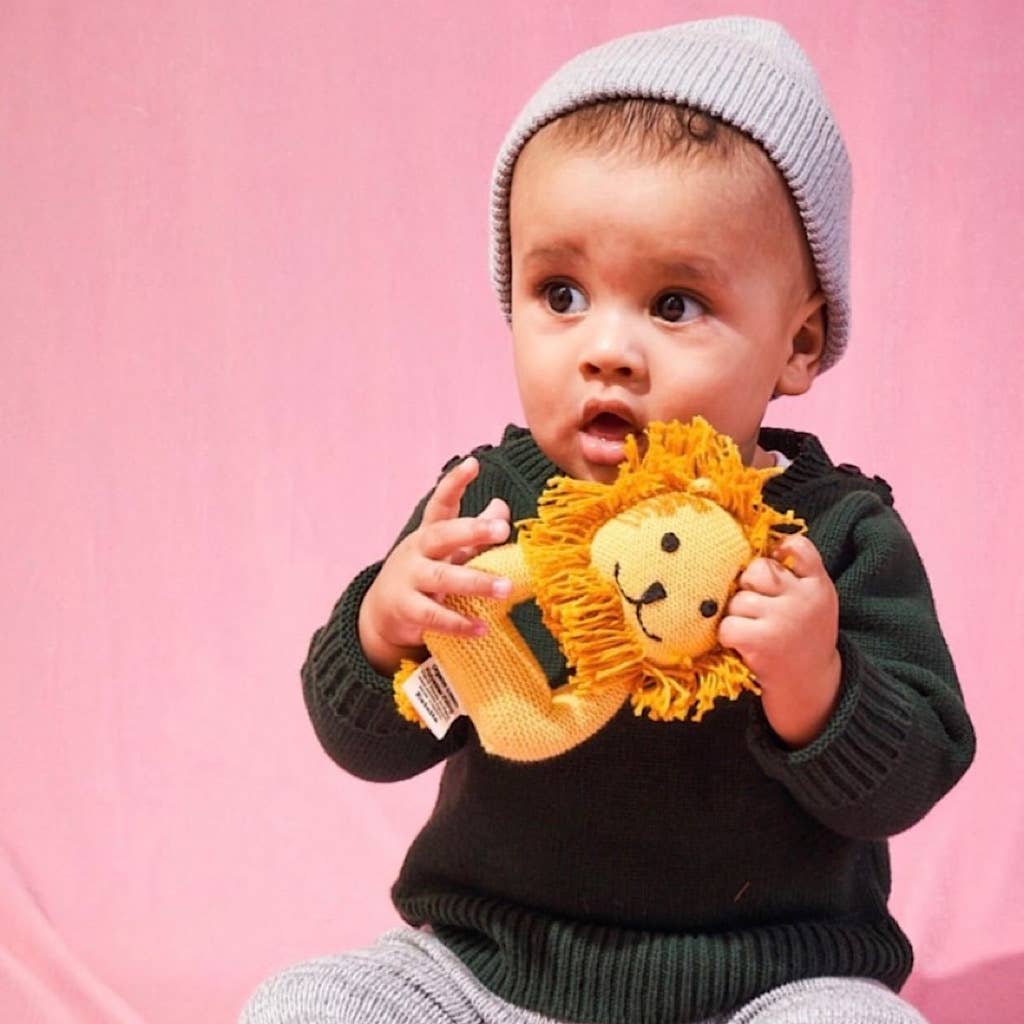 Organic Baby Rattle | Lion