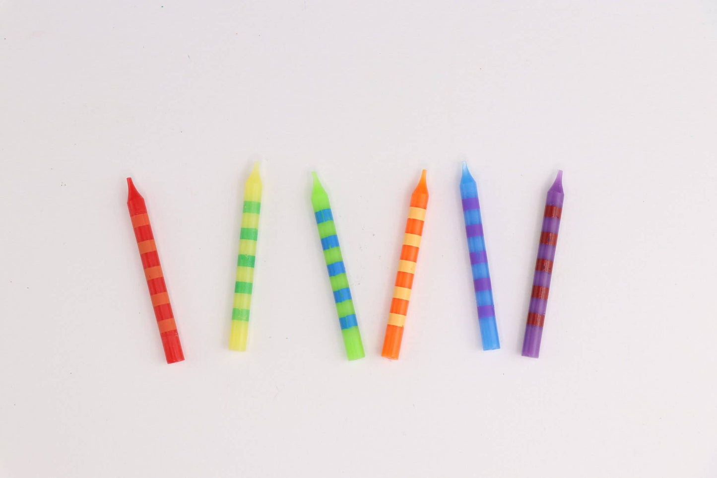 Striped Birthday Candles - 24 Pack