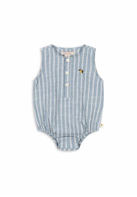 Elliot Romper - Trio Bleu Stripe
