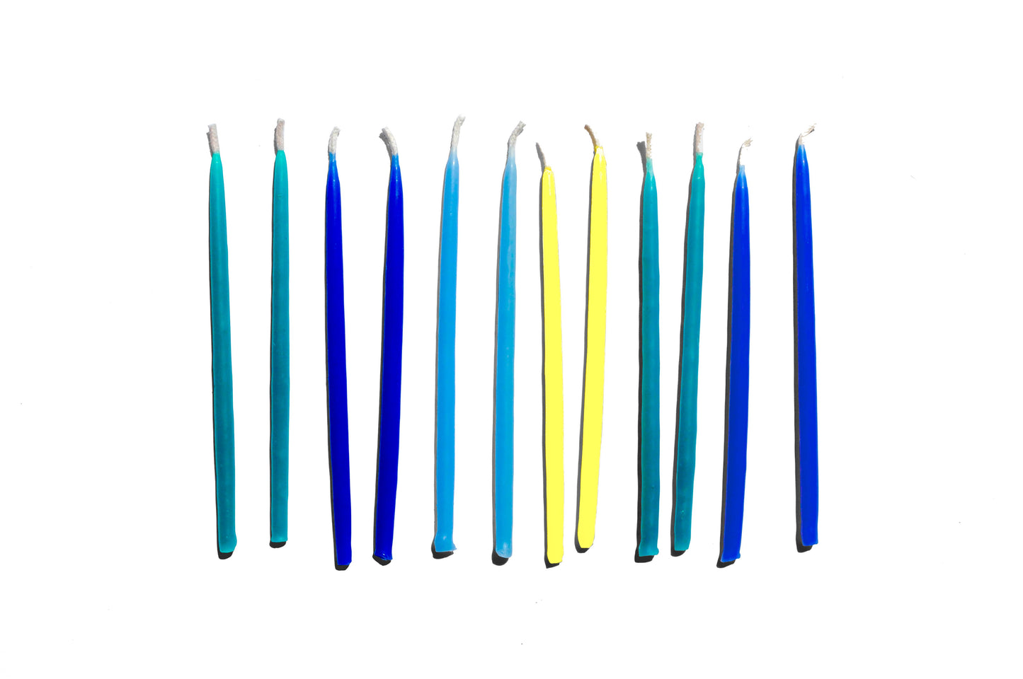 Hooray All Day - 100% Beeswax Hand-Dipped Birthday Candles - Blues