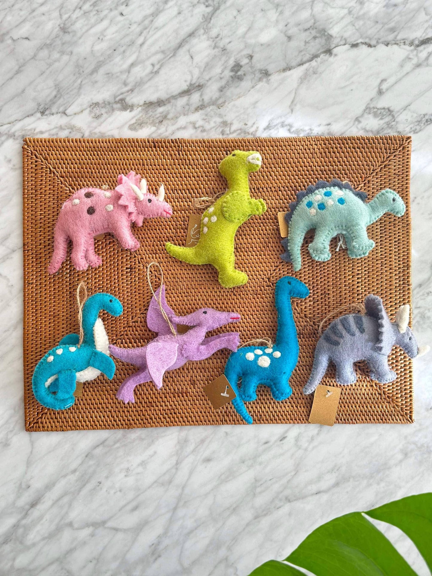 Felt Dinosaur Ornament: Triceratops