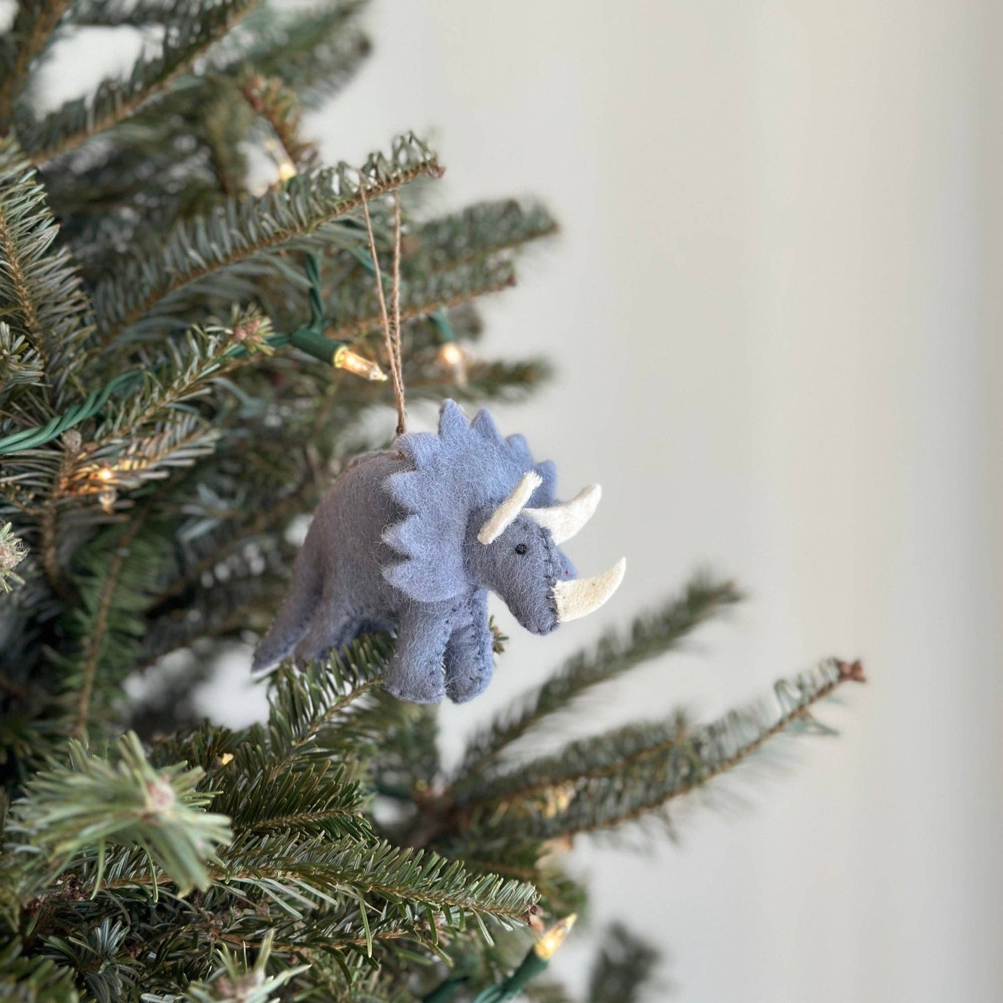 Felt Dinosaur Ornament: Triceratops