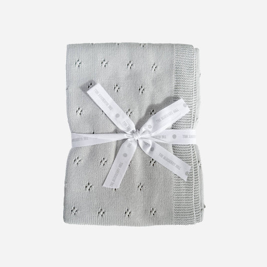 Heirloom Pique Blanket Grey Organic Cotton