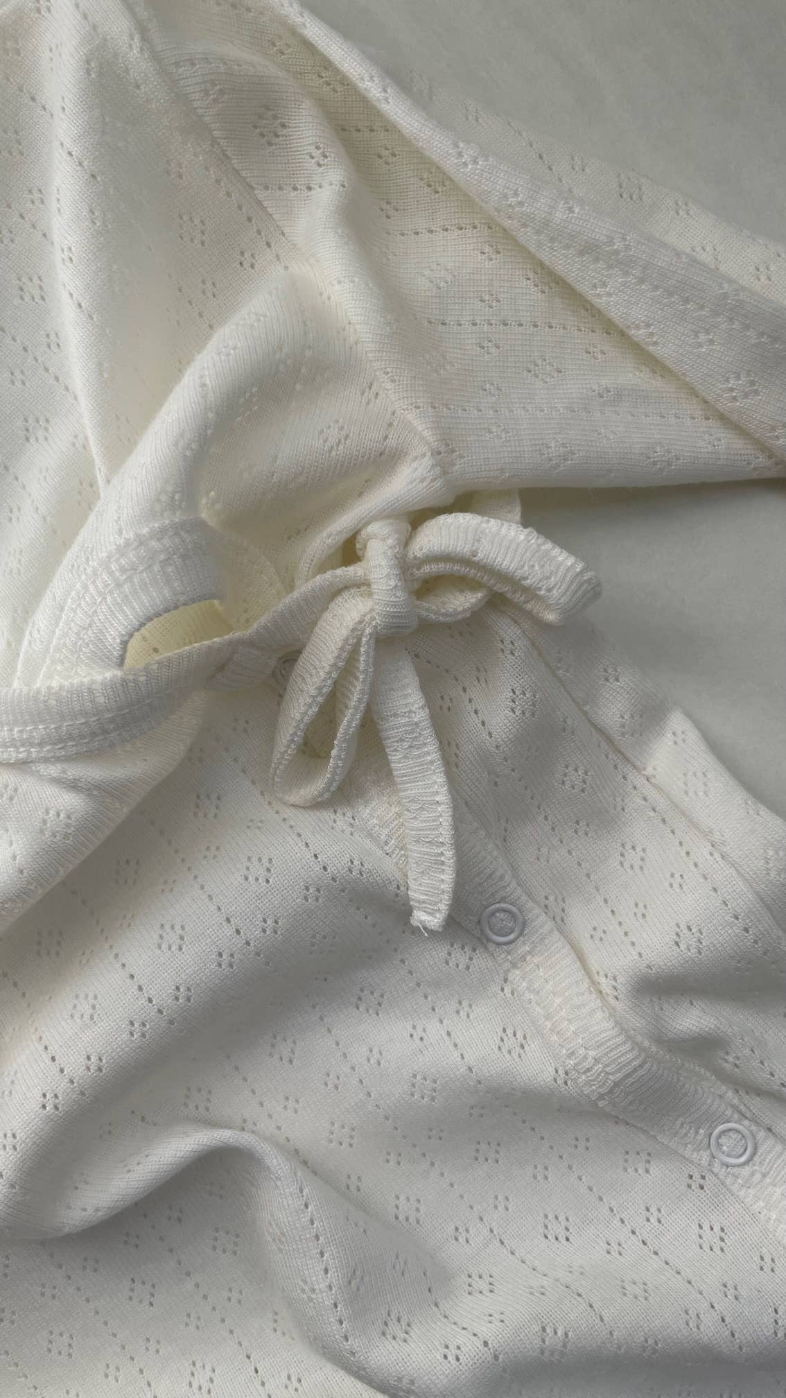 Baby Sleepsuit | Cream Pointelle