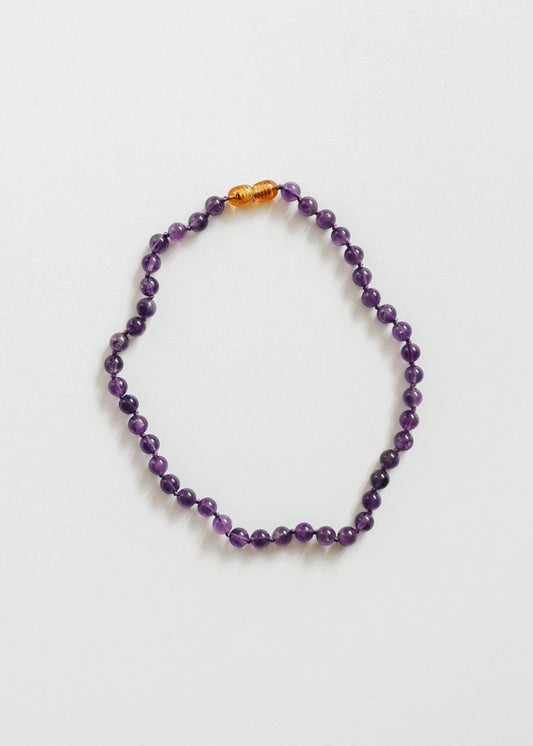 CanyonLeaf - Pure Gemstone + Amethyst ||13" Child Necklace