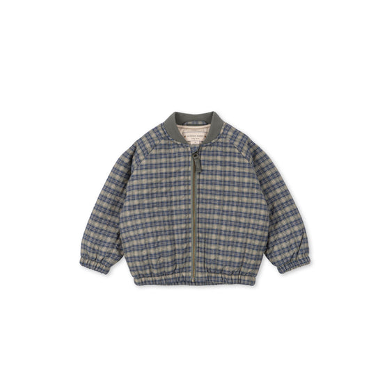 Juno Bomber Jacket || Blue Checkered
