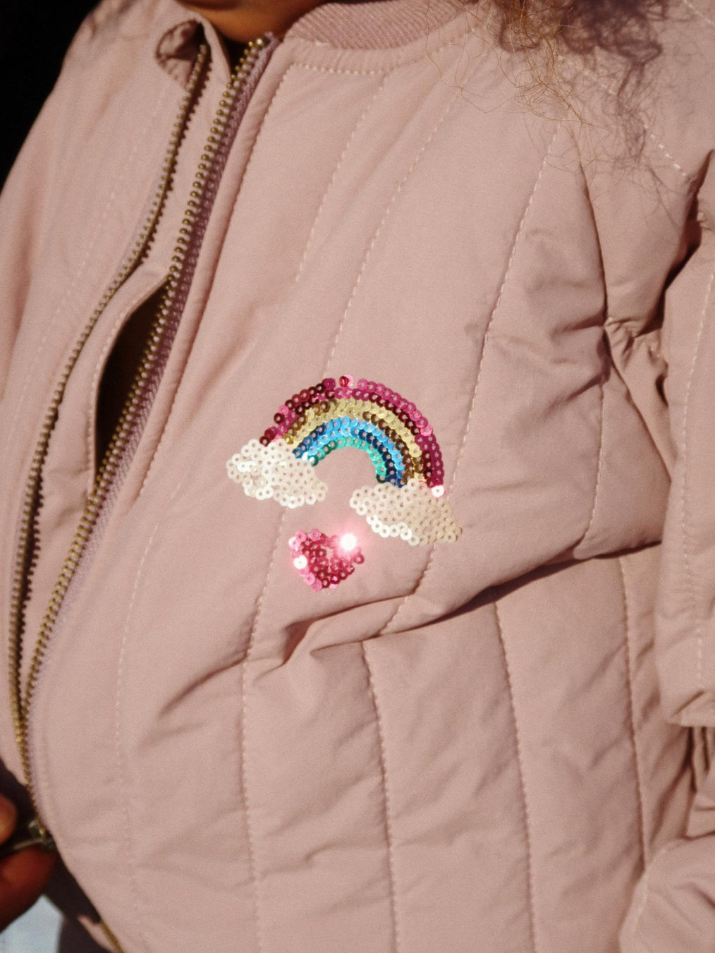 Juno Sequins Bomber Jacket || Twilight Mauve