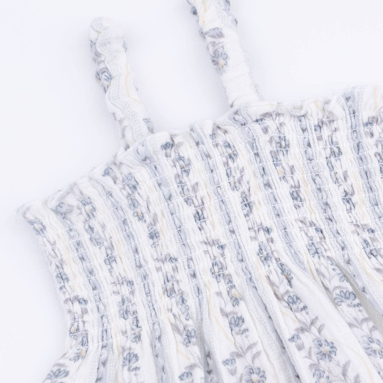 Kimberly Floral Stripe - Smocked Romper