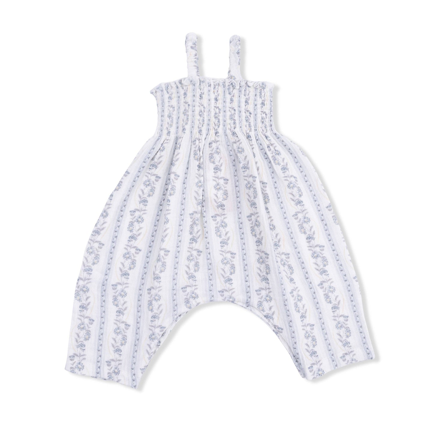 Kimberly Floral Stripe - Smocked Romper